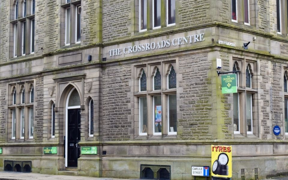 Picture shows the outside of the Crossroads Centre Building