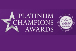 Image shows Platinum Champions Award Logo.